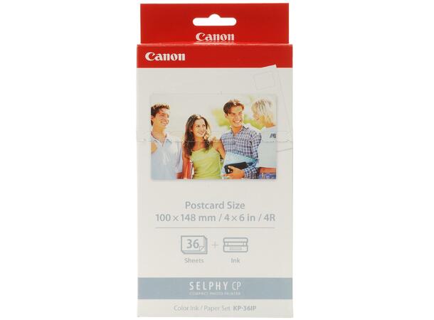 Canon KP-36IP Postcard Size for Selphy 36stk 100x148mm + Skrivebåndskassett